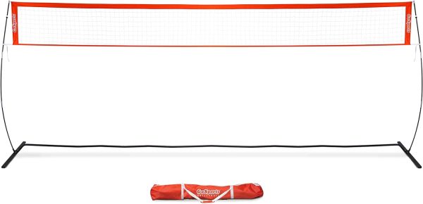 GoSports Freestanding Volleyball Training Net for Indoor or Outdoor Use - Instant Setup and Height Adjustable - 12 ft or 20 ft Sizes