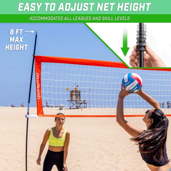 GoSports Freestanding Volleyball Training Net for Indoor or Outdoor Use - Instant Setup and Height Adjustable - 12 ft or 20 ft Sizes - Image 3